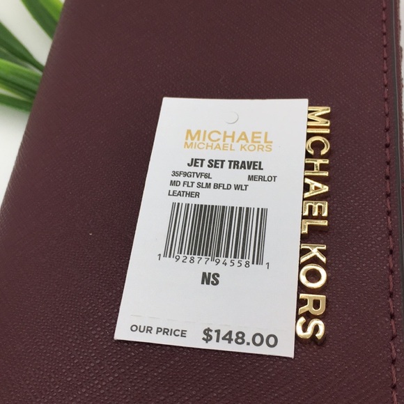 Michael Kors Jet Set Flat Slim Bifold Wallet Merlo - Picture 4 of 8